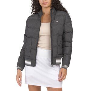 G/FORE Charcoal Heather Coated Nylon Melange Puffer Jacket